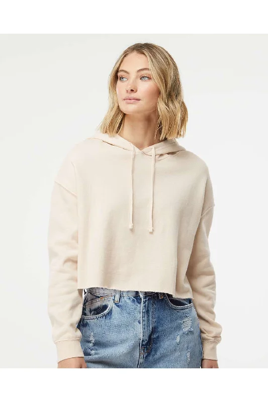 Score Huge Discounts Today!Score Huge Discounts Today!Independent Trading Co. Womens Crop Hooded Sweatshirt Hoodie - Bone - NEW