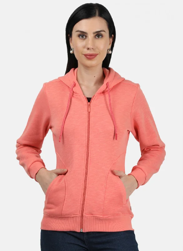 Must-Have Deals Inside!Women Peach Plain Sweatshirt