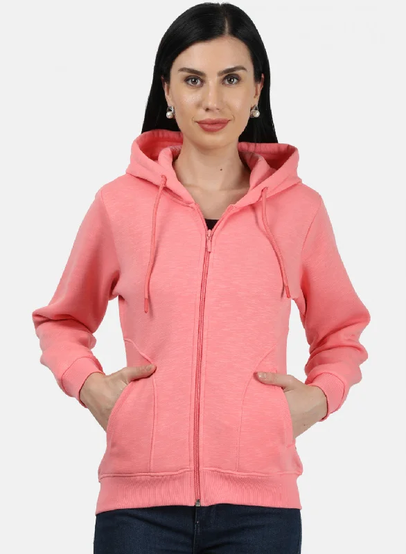 Score Huge Discounts Today!Women Peach Plain Sweatshirt