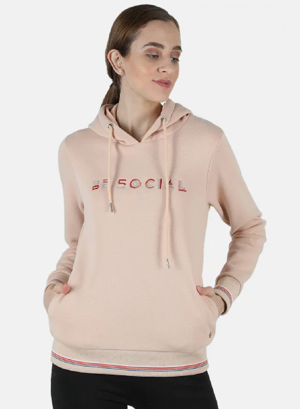 Special Offer – Act Fast!Women Beige Embroidered Sweatshirt