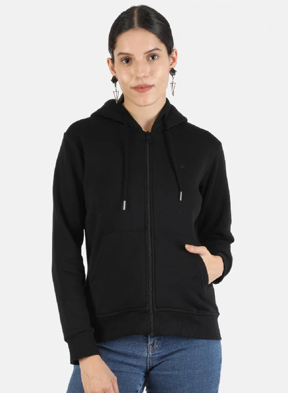 Hurry! While Supplies Last!Women Black Solid Sweatshirt