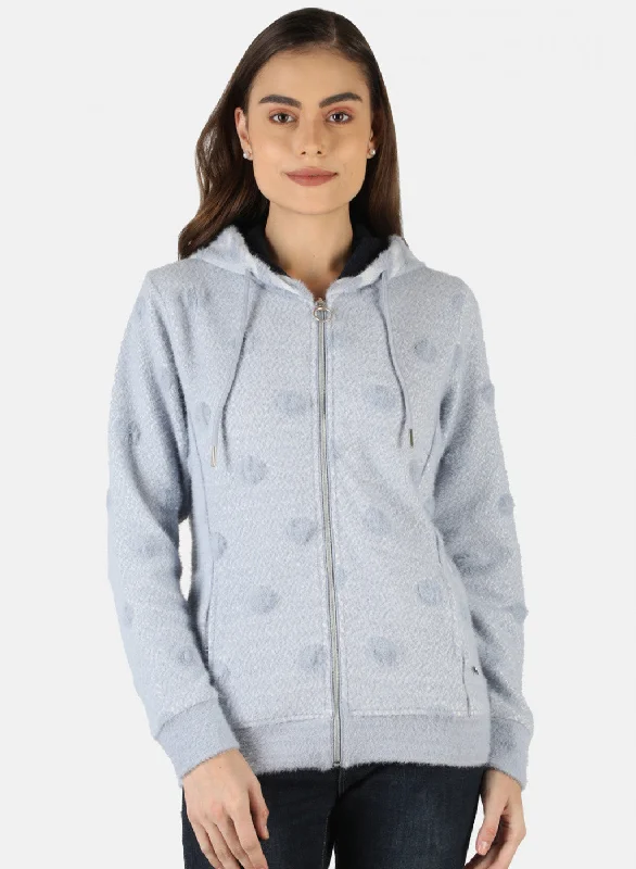 Your Dream Deal is Here!Women Blue Jaquard Sweatshirt