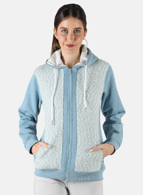 Limited Deals, Unlimited Savings!Women Blue Jaquard Sweatshirt