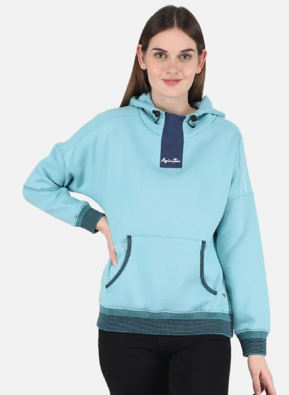 Massive Price Cuts!Women Blue Printed Sweatshirt