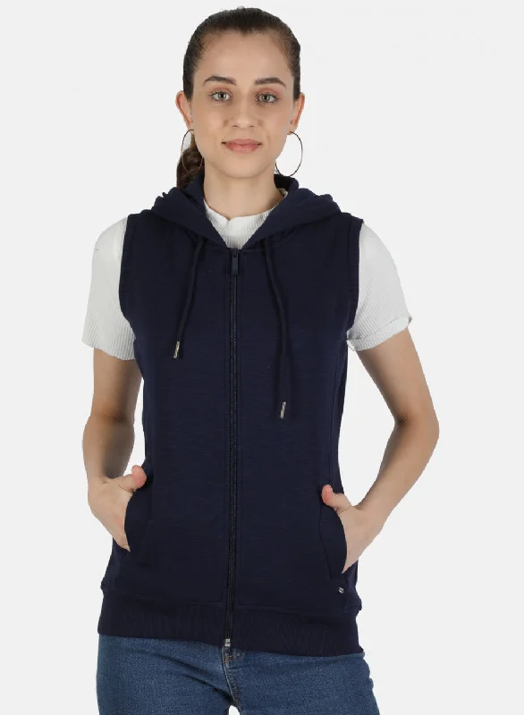 Save More When You Shop More!Women Blue Solid Sweatshirt