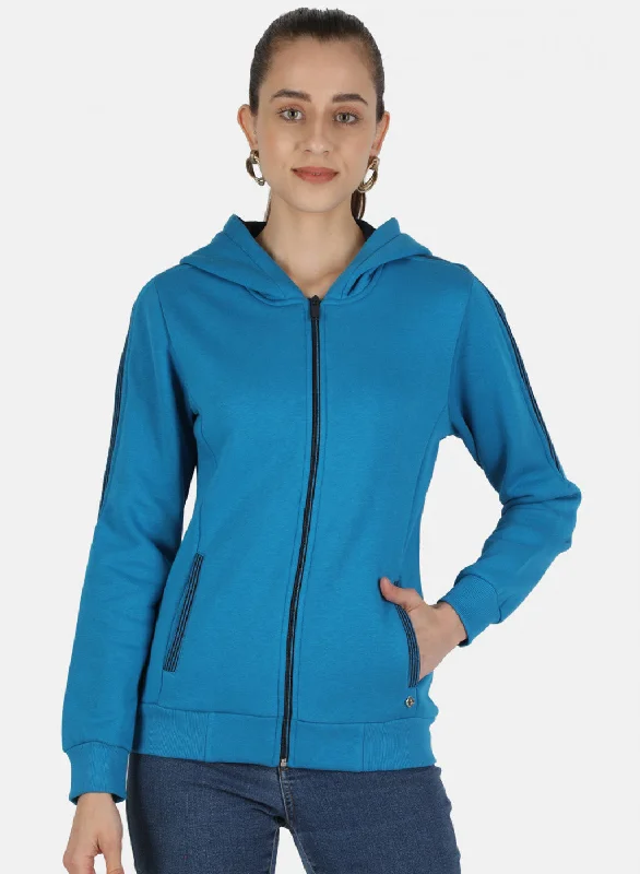 Hurry! While Supplies Last!Women Blue Solid Sweatshirt