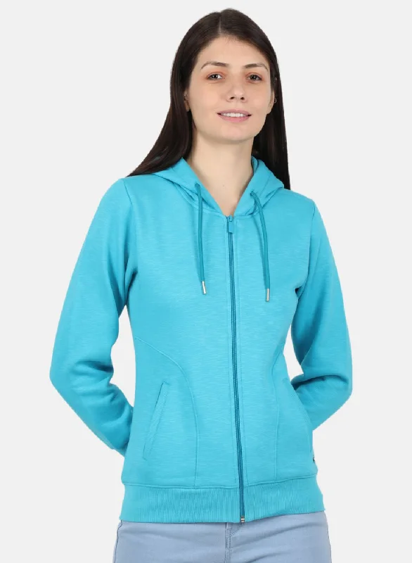 Price Drop Alert!Women Blue Solid Sweatshirt