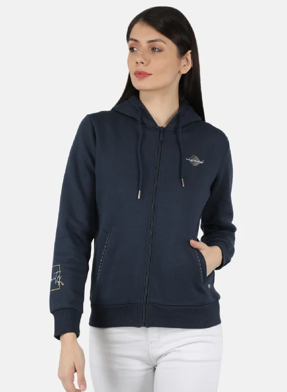 Flash Deals – Act Quickly!Women Blue Solid Sweatshirt