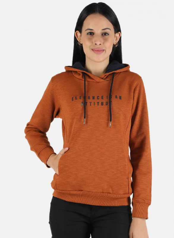 Save More Than Ever!Women Brown Printed Sweatshirt