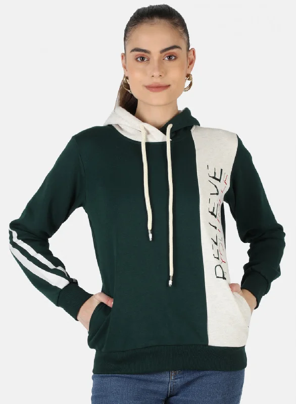 Amazing Prices You Can’t Resist!Women Green Printed Sweatshirt