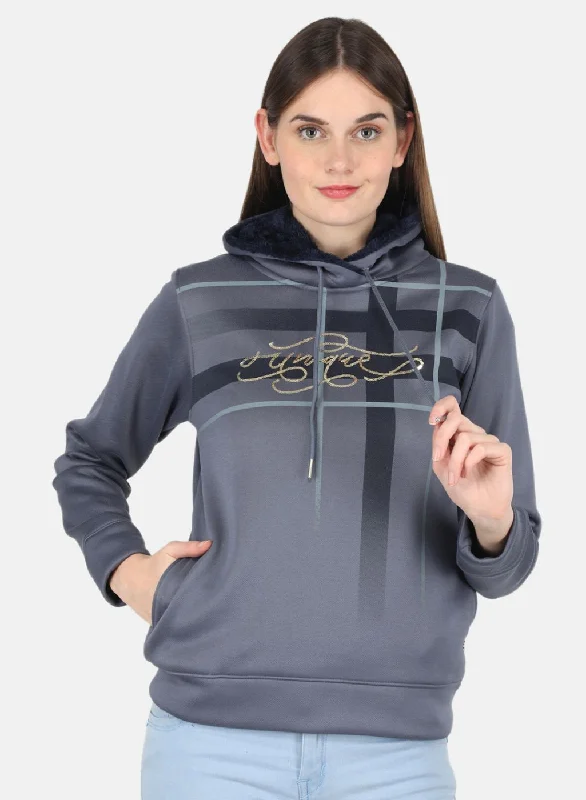 Biggest Sale of the Season!Women Grey Printed Sweatshirt