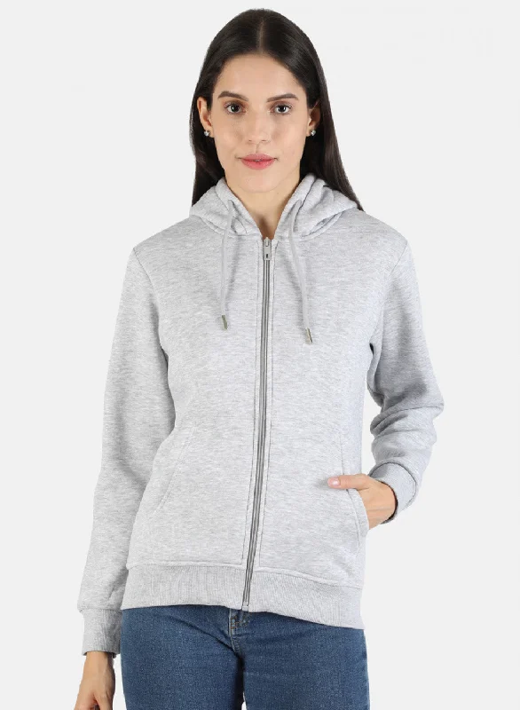 Get More for Less!Women Grey Solid Sweatshirt