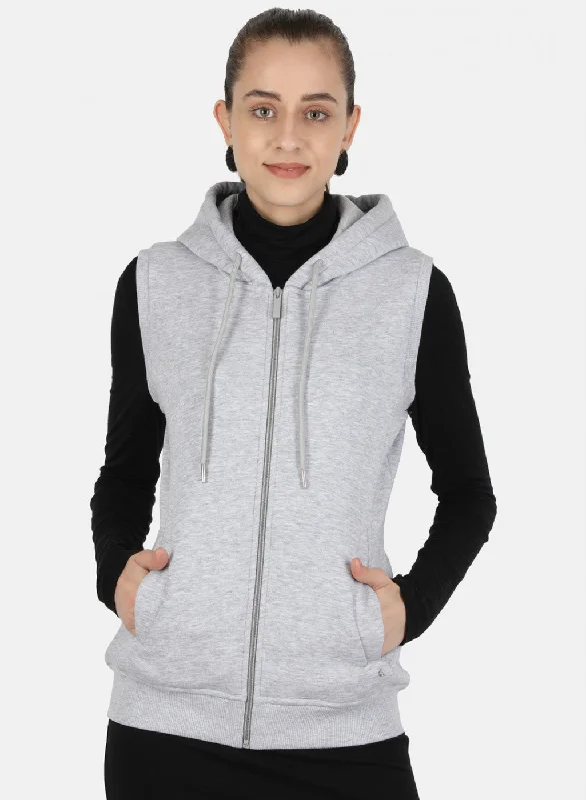 Get It Before It’s Gone!Women Grey Solid Sweatshirt