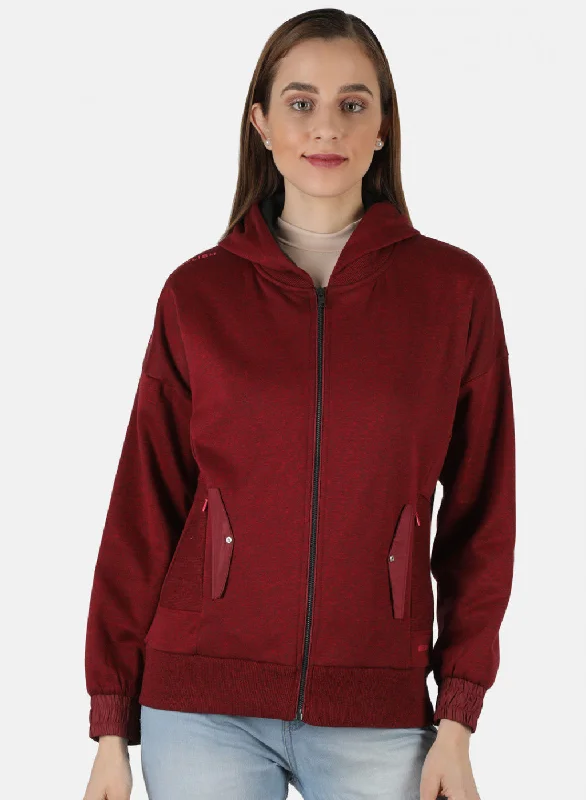 Best Price of the Season!Women Maroon Solid Sweatshirt