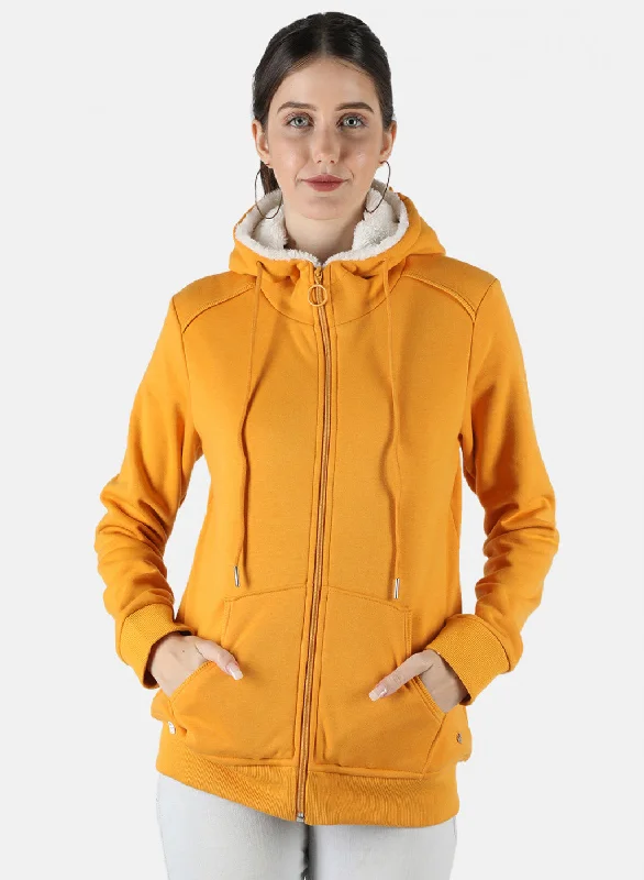 Your Discount is Waiting!Women Mustard Solid Sweatshirt