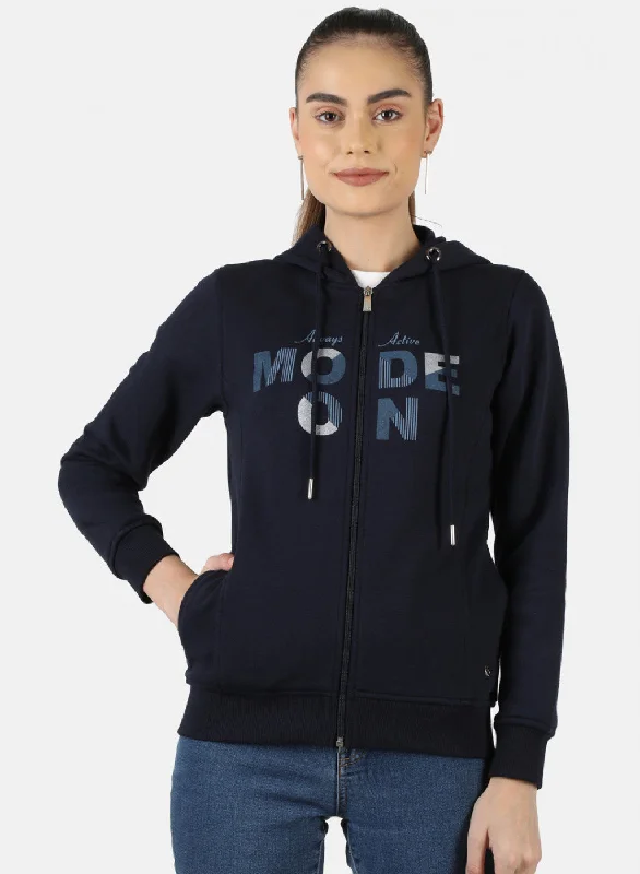 Exclusive Savings This Week!Women Navy Blue Printed Sweatshirt