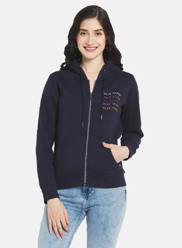 Incredible Savings Inside!Women Navy Blue Printed Sweatshirt
