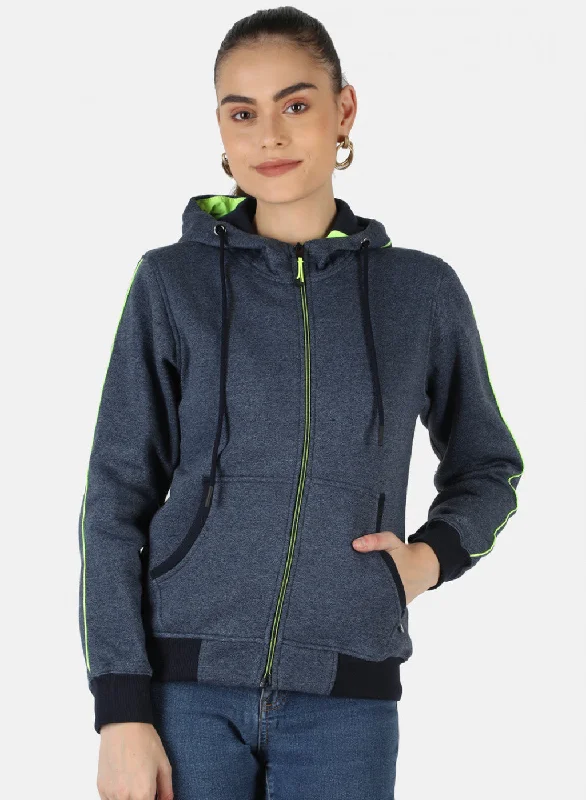 Find Your Perfect Deal Today!Women Navy Blue Solid Sweatshirt
