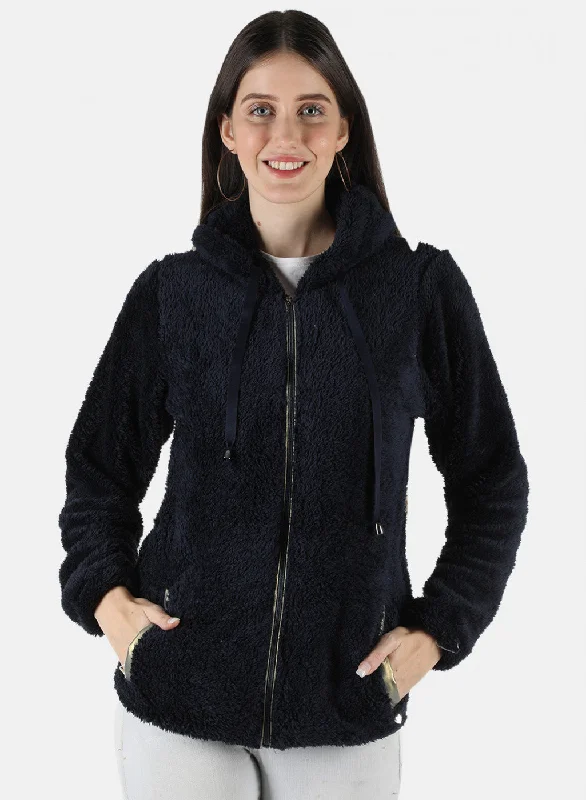 Amazing Prices You Can’t Resist!Women Navy Blue Solid Sweatshirt