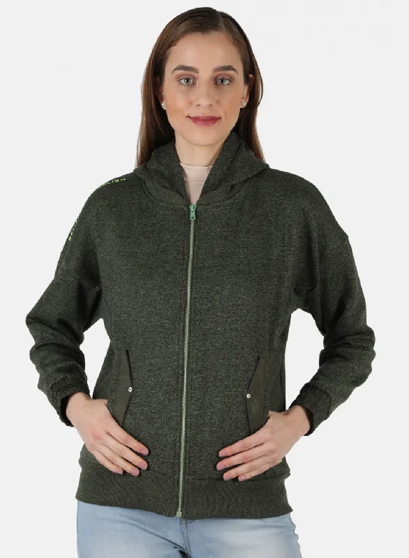 Unmissable Offers Await!Women Olive Solid Sweatshirt