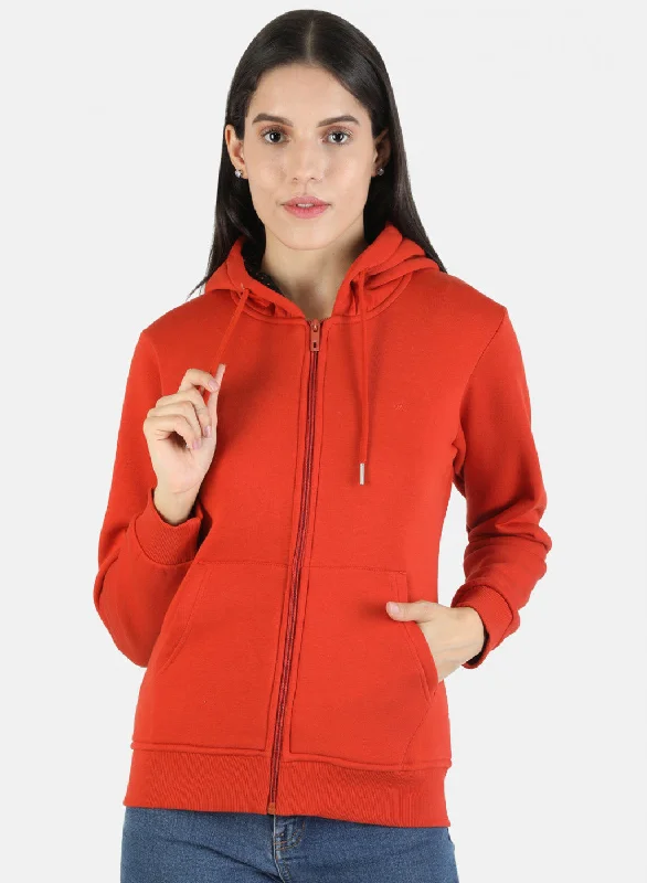 Your Shopping Wish, Our Discount Command!Women Orange Solid Sweatshirt