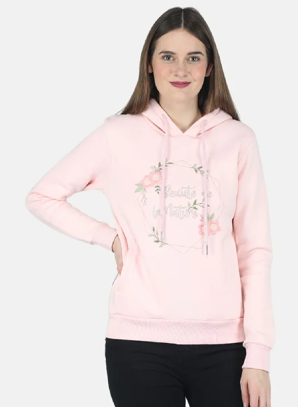 Shop Now and Save!Women Peach Embroidered Sweatshirt