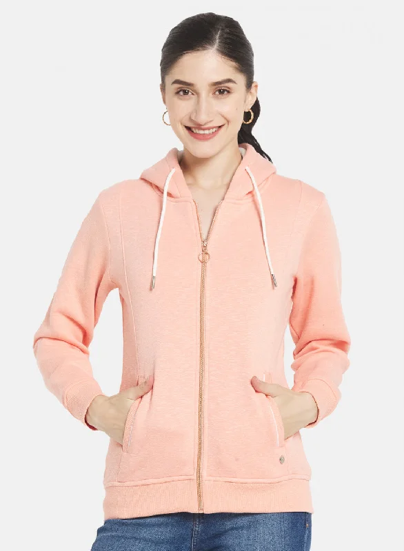Don’t Wait – Shop Today!Women Peach Solid Sweatshirt