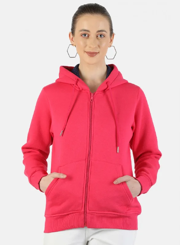 Seasonal Sale – Shop Now!Women Pink Plain Sweatshirt