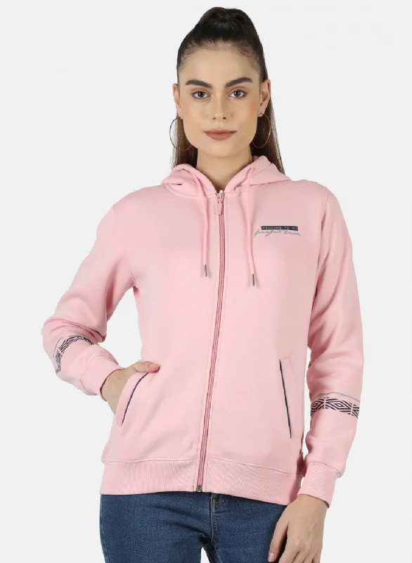 Upgrade for Less!Women Pink Solid Sweatshirt