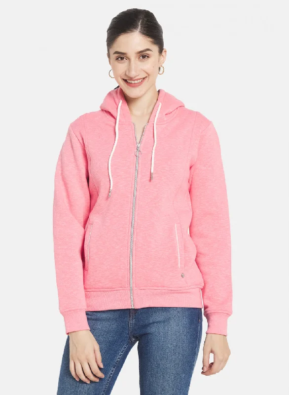 Hottest Discounts of the Year!Women Pink Solid Sweatshirt
