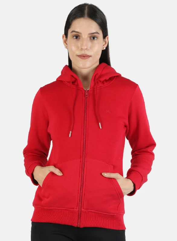 Mega Sale Happening Now!Women Red Solid Sweatshirt