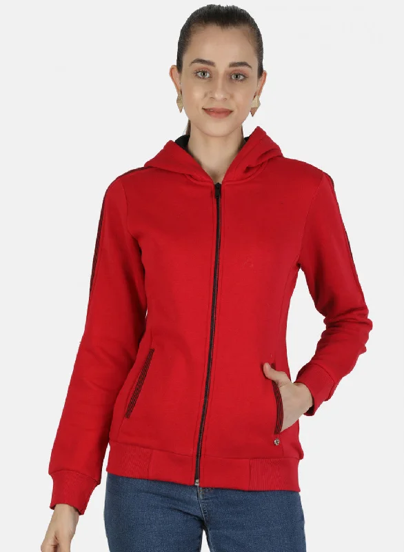 Buy More, Save More!Women Red Solid Sweatshirt