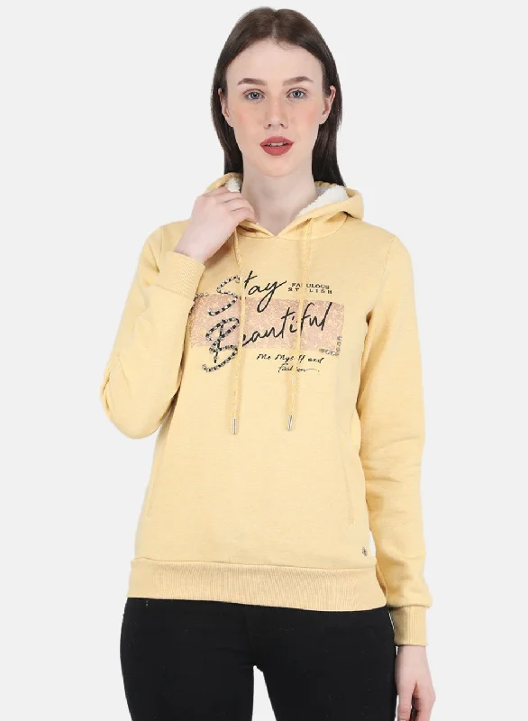 Today Only – Don’t Miss It!Women Yellow Embroidered Sweatshirt