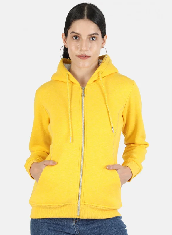 Exclusive Offers You’ll Love!Women Yellow Solid Sweatshirt