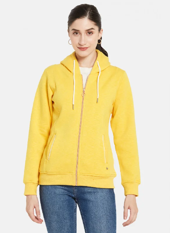 Your Shopping Spree Starts Here!Women Yellow Solid Sweatshirt