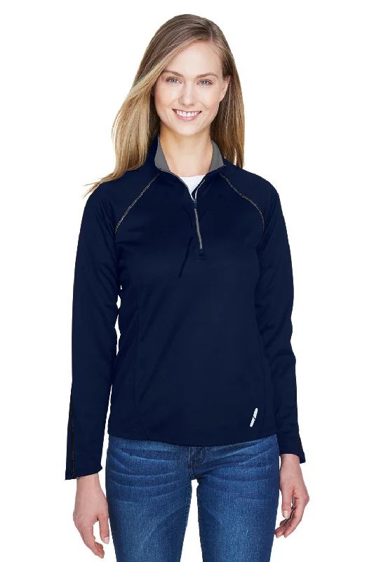 Save Up to 50% Off!North End Womens Radar Performance Moisture Wicking 1/4 Zip Sweatshirt - Classic Navy Blue/Grey Save Up to 50% Off!North End Womens Radar Performance Moisture Wicking 1/4 Zip Sweatshirt - Classic Navy Blue/Grey