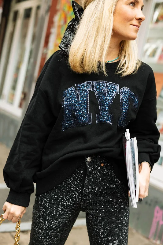 Today Only – Don’t Miss It!Black Jeweled 'NYC' Sweatshirt