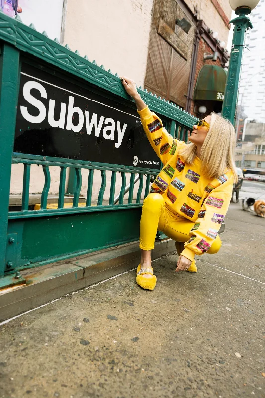 Hot Deals You Can’t Resist!Yellow Metro Card Sweatshirt