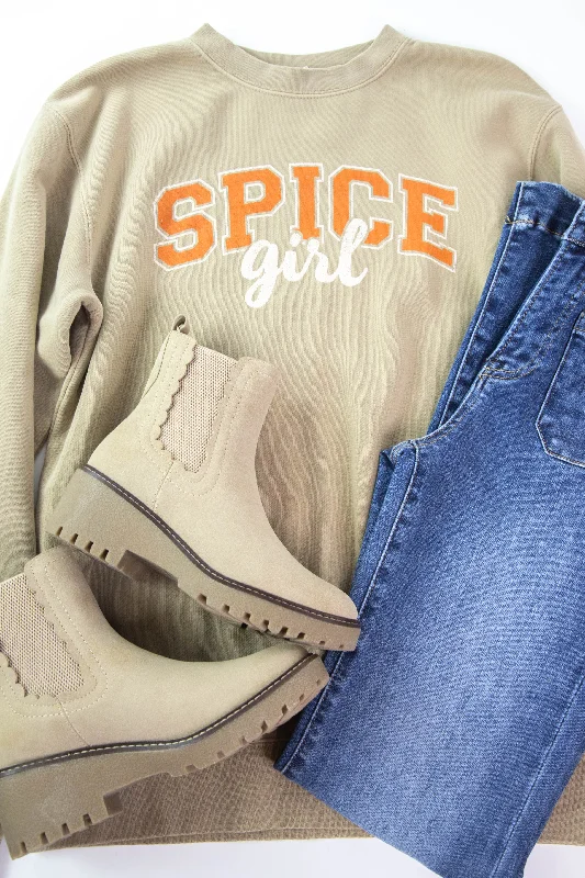 Limited Time Offer!Spice Girl Graphic Sweatshirt, Sandstone