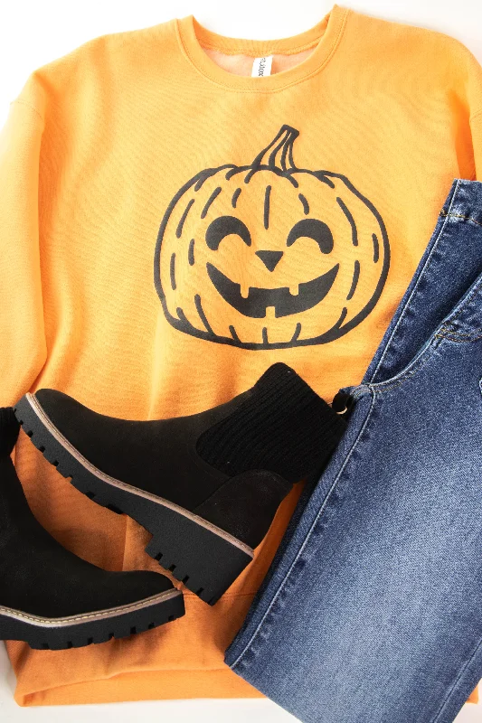 Exclusive Deals Just for You!Spooky Jack O Lantern Sweatshirt, Light Orange