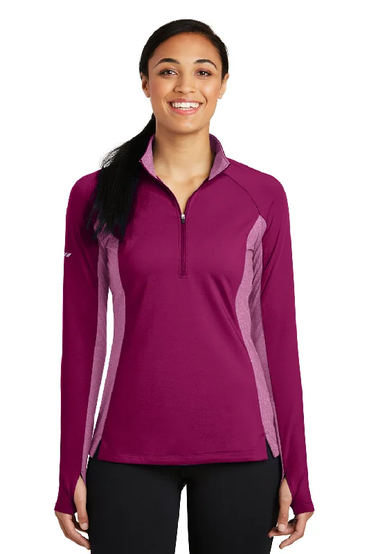 Everything Must Go!Sport-Tek Womens Sport-Wick Moisture Wicking 1/4 Zip Sweatshirt - Pink Rush/Heather Pink Rush - Closeout Everything Must Go!Sport-Tek Womens Sport-Wick Moisture Wicking 1/4 Zip Sweatshirt - Pink Rush/Heather Pink Rush - Closeout