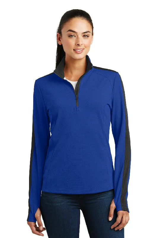 New Discounts Just Dropped!Sport-Tek Womens Sport-Wick Moisture Wicking 1/4 Zip Sweatshirt - True Royal Blue/Black - Closeout New Discounts Just Dropped!Sport-Tek Womens Sport-Wick Moisture Wicking 1/4 Zip Sweatshirt - True Royal Blue/Black - Closeout
