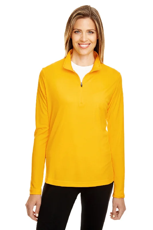 Unbeatable Prices!Team 365 Womens Zone Performance Moisture Wicking 1/4 Zip Sweatshirt - Athletic Gold Unbeatable Prices!Team 365 Womens Zone Performance Moisture Wicking 1/4 Zip Sweatshirt - Athletic Gold