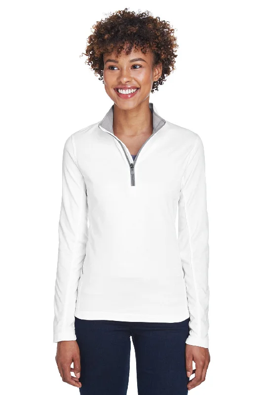 Your Shopping Wish, Our Discount Command!UltraClub Womens Cool & Dry Moisture Wicking 1/4 Zip Sweatshirt - White