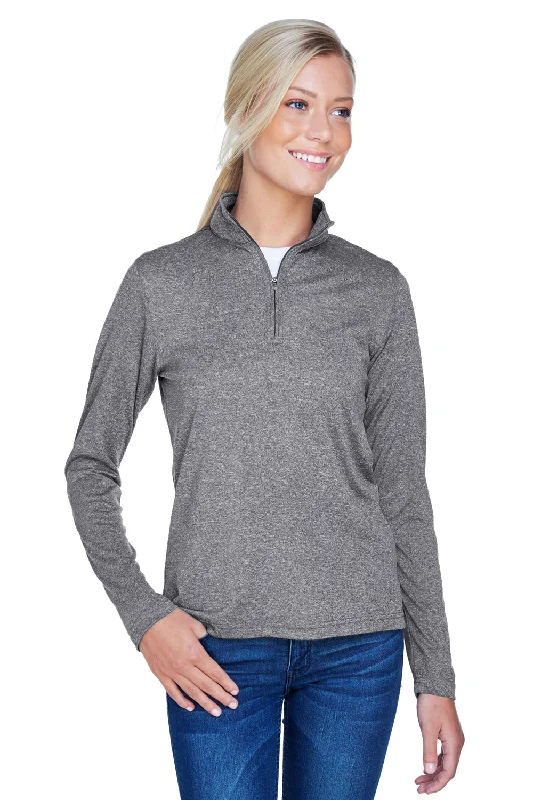 Shop Early, Save Big!UltraClub Womens Heather Cool & Dry Performance Moisture Wicking 1/4 Zip Sweatshirt - Heather Charcoal Grey Shop Early, Save Big!UltraClub Womens Heather Cool & Dry Performance Moisture Wicking 1/4 Zip Sweatshirt - Heather Charcoal Grey