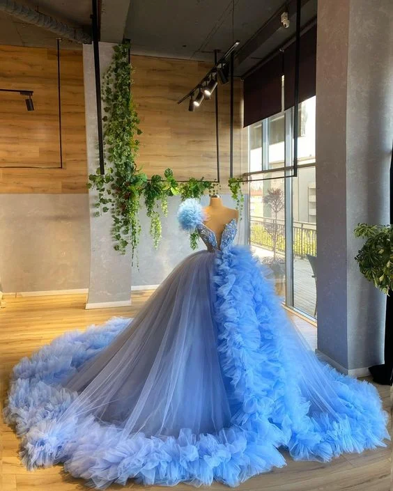 Flash Deals – Act Quickly!A line blue ling ball gown Prom Dresses     cg22143
