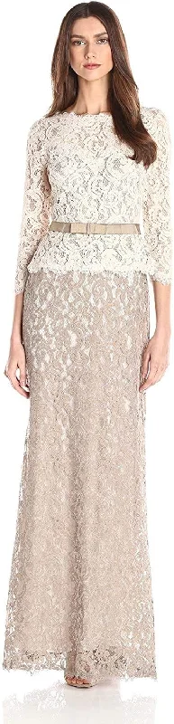 Save More When You Shop More!Adrianna Papell - 81907760 Quarter Sleeve Lace Gown - 1 pc Ivory Taupe in Size 8 Available Save More When You Shop More!Adrianna Papell - 81907760 Quarter Sleeve Lace Gown - 1 pc Ivory Taupe in Size 8 Available