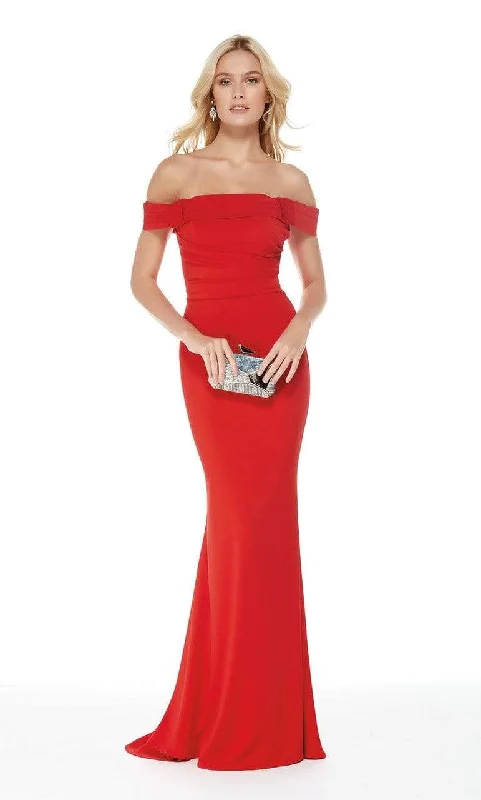 Crazy Discounts Inside!Crazy Discounts Inside!Alyce Paris - 5024 Off The Shoulder Satin Trumpet Evening Dress - 1 pc Diamond White In Size 6 Available