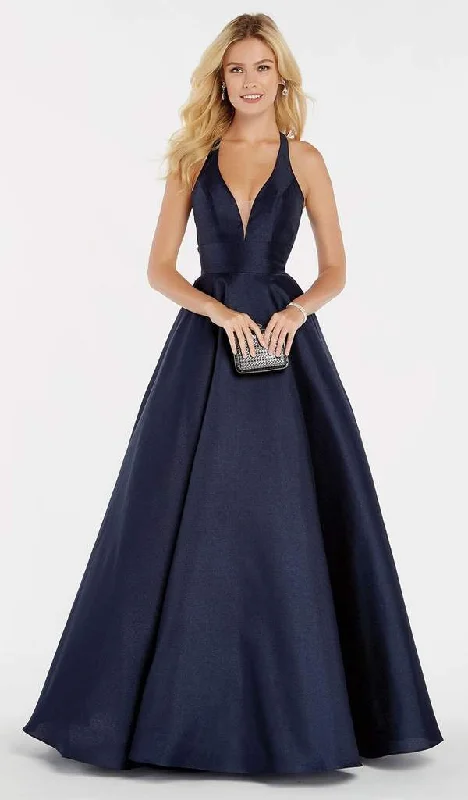 Price Drop Alert!Alyce Paris - 60393 Halter Neck Silk Shantung A-Line Prom Gown - 1 pc Navy In Size 8 Available Price Drop Alert!Alyce Paris - 60393 Halter Neck Silk Shantung A-Line Prom Gown - 1 pc Navy In Size 8 Available