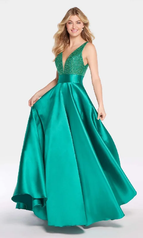 Snag the Best Prices Now!Alyce Paris - Beaded Plunging V-Neck Mikado A-Line Gown 60224 - 1 pc Claret in Size 6 Available